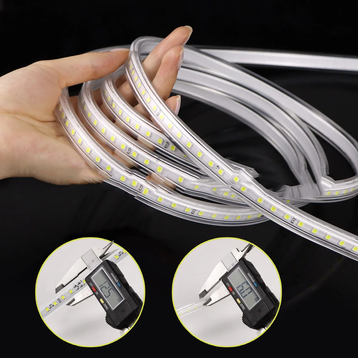 AC 110V 220V LED Flexible Silicone Strip Lights 2835SMD 120LED/M Indoor Ceiling Outdoor Strip Lamps With EU/US Power Plug