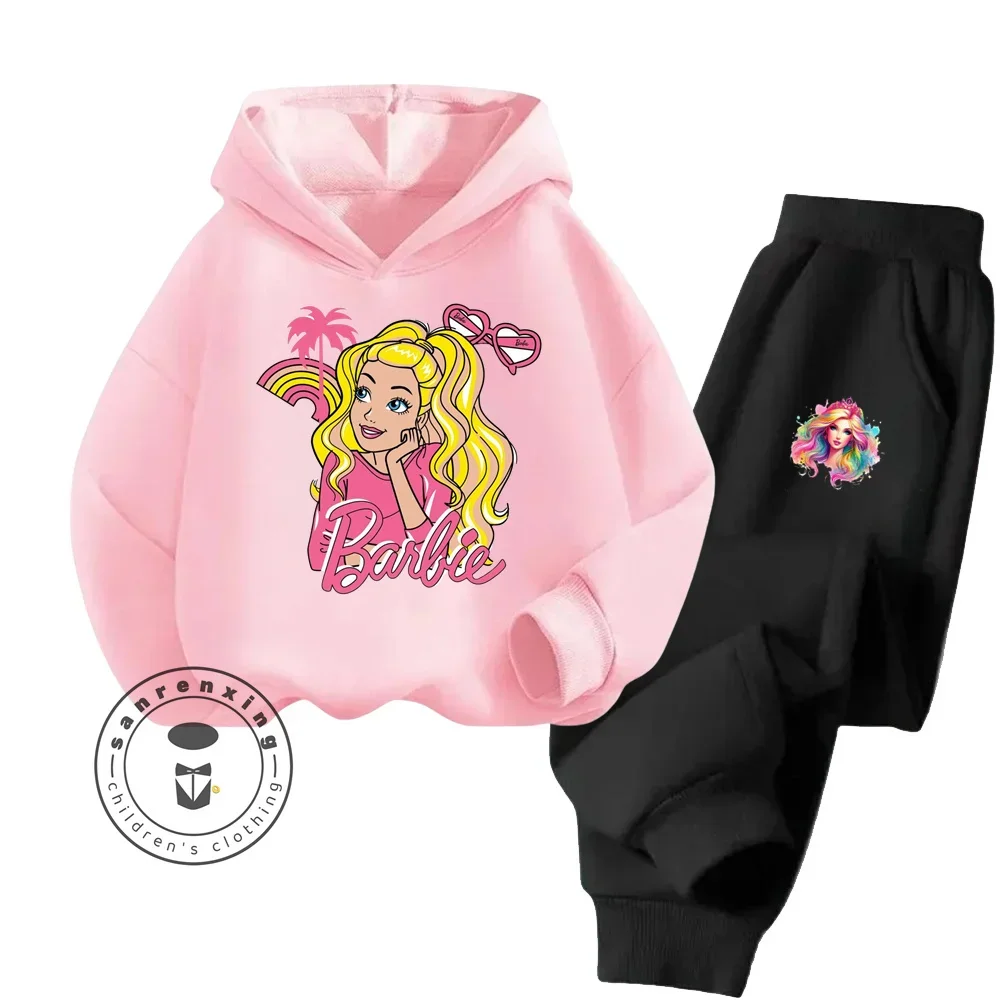 Barbie Soft Cotton Kawaii Long Sleeve Suitable for Children with Cute Graphics Breathable Outdoor Fall Winter Hoodie Tracksuit 4