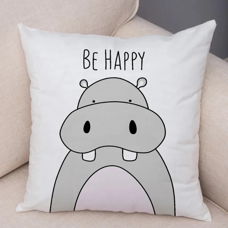 Nordic Zebra Hippo Giraffe Lion Crocodile Pillow Case Decor Animal Cushion Cover for Sofa case  Covers 3