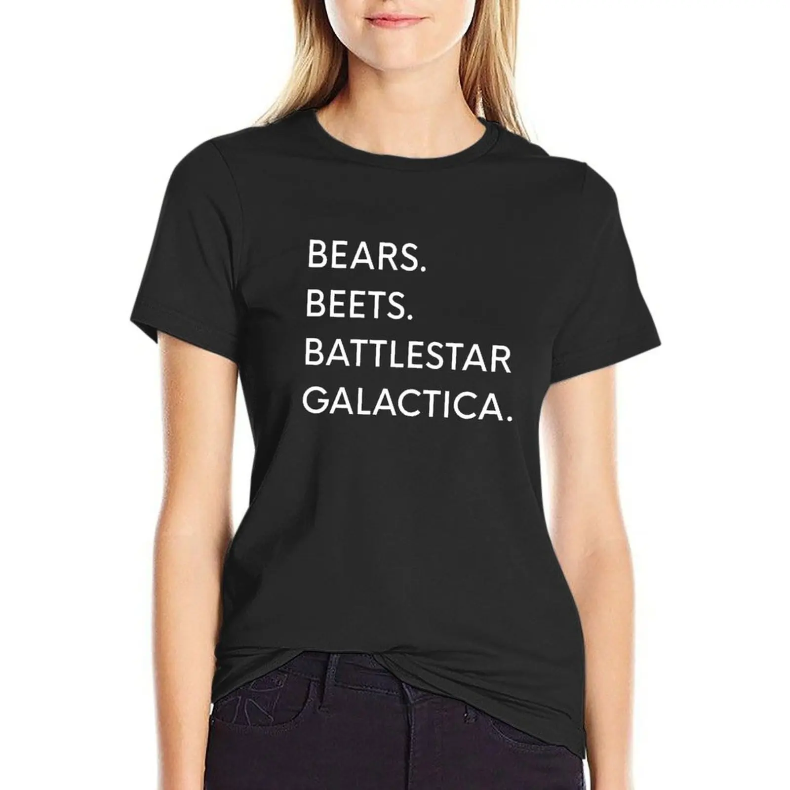 

Bears. Beets. Battlestar Galactica. T-shirt plus size tops kawaii clothes graphics t-shirts for Women graphic tees funny