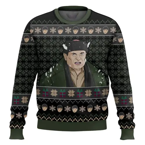 Merry Christmas alone at home Ugly Christmas sweater cartoon animation Men's pullover 2026 fashionable couple shirts Sweatshirt - Image 27