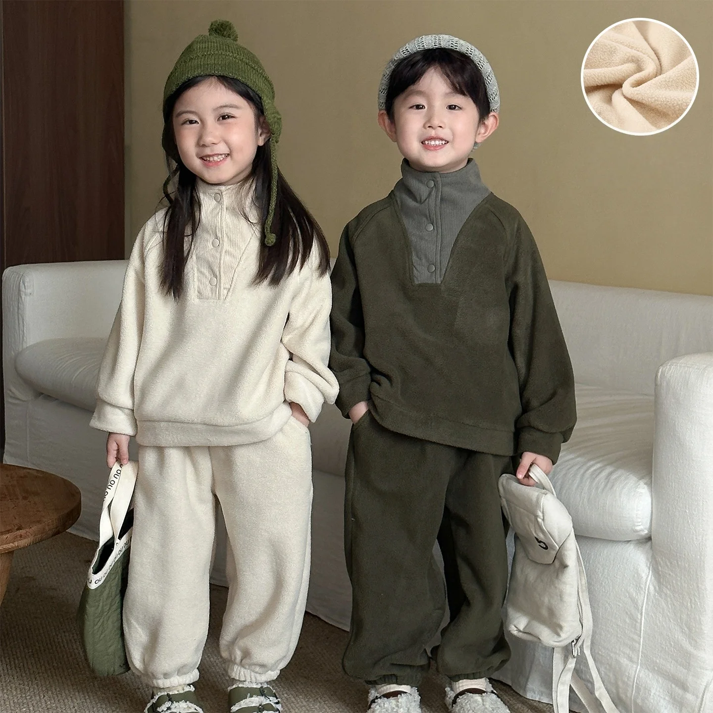 Fleece Kids Tracksuit Autumn Winter Clothing Set