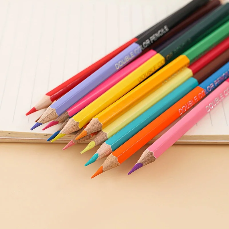 12pcs/24 Colors Double Headed Crayons for Students & artists Professional Drawing Sketching and Pastel Art School Supplies - 6