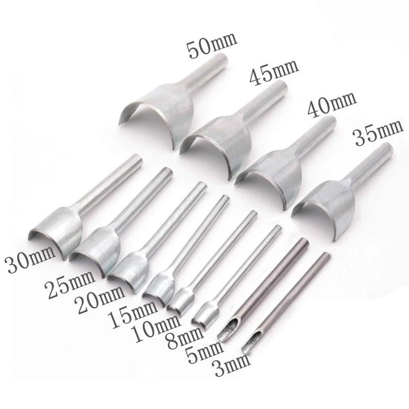 3mm-50mm 1pc Leather Craft Half Round Cutter Punch Tools Handmade semicircular Punch for Belt Strap