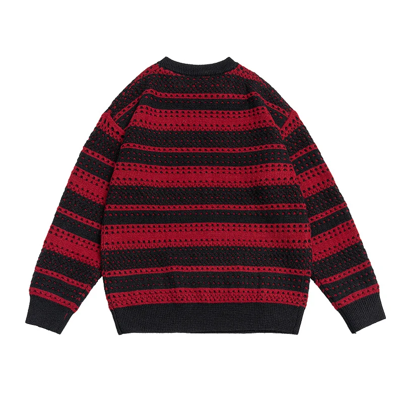 2023 American Vintage Striped Couple Sweaters For Men And Women Vintage College Style Loose Japanese Style Knitted Sweaters