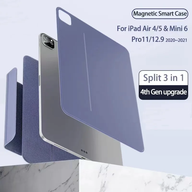 Smart Folio Cover Magnetica Per Ipad Pro 12.9 Case 2021 Pro 11 2020 Capa Mini 6 2022 Ipad Air 5 Case 10.9 10Th 3 In 1 Split Funda