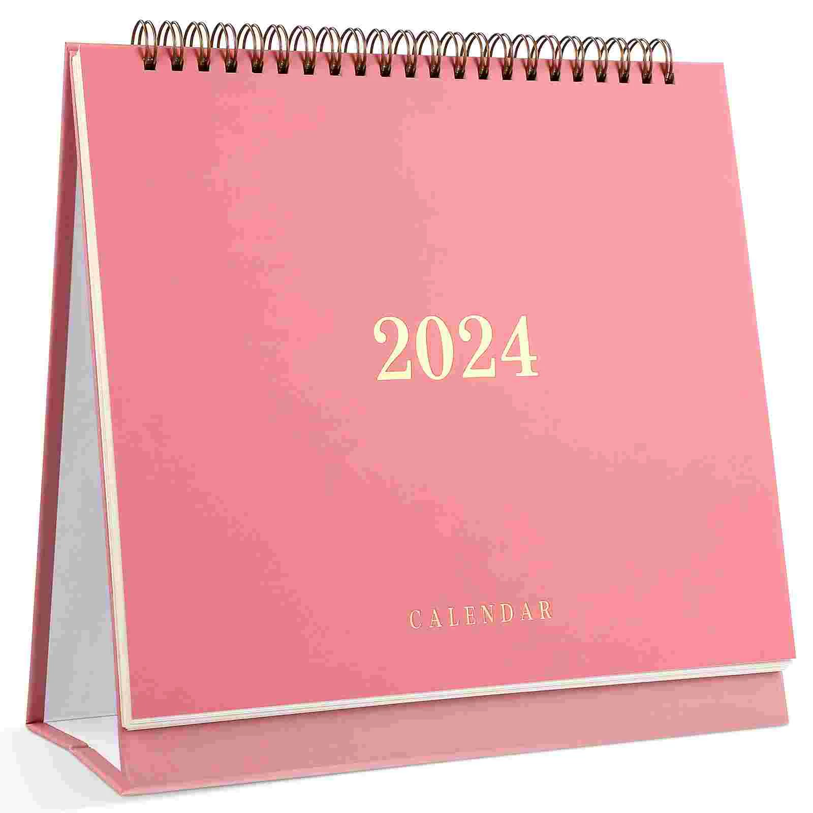 Desktop Calendar Monthly Planner Holiday Reminder Calendar Desk Calendar January 2024-June 2025 (Pink)