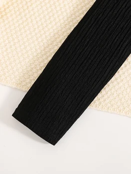 2-piece Spring and Autumn girls fashion floral suit black casual lapel long-sleeved shirt + printed halter straight trouser suit 4