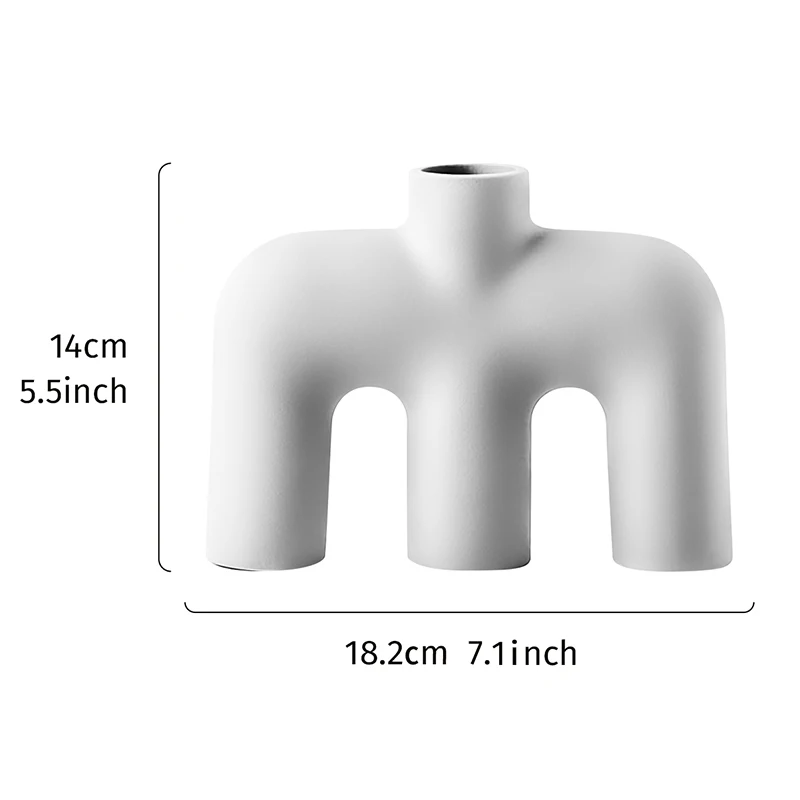 1PC, a modern and simple M-shaped home decoration vase made of resin, suitable for decorating dried flowers and green plants