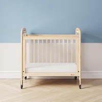Serenity 3-Panel Clearview Compact Crib, Fixed-Side, Natural Wood 2