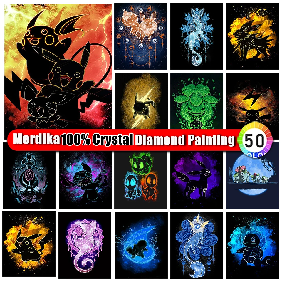 

100% Crystal Diamond Painting Anime Pikachu Full zipper bag Diamond Mosaic Embroidery Cartoon Anime Cross Stitch Children Gift