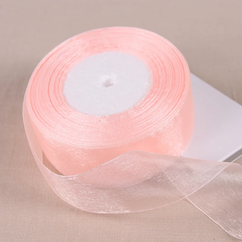 Burgundy Transparent Organza Ribbon for DIY Crafts and Decorations