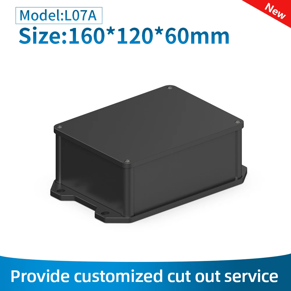 Caixa de Controle Elétrico ao ar Livre Inversor de Alumínio Completo Gabinete Extrudado Placa de Circuito Serviço Personalizado L07a 160*120 mm