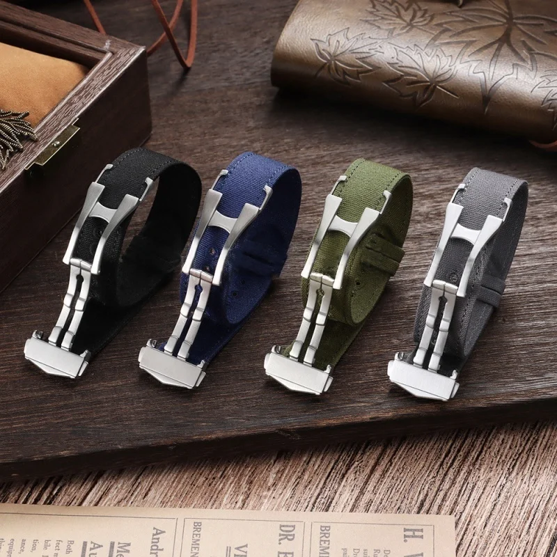 Universal Sport Weave Nylon Watch Strap with Fold Buckle – High Quality Fabric Bracelet