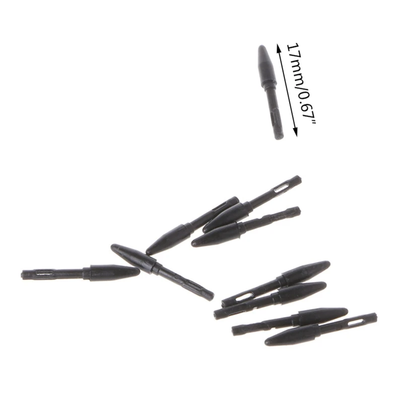 Stylus Pen Replacement Nibs 10PCS Active Tips For Digital Graphics Tablets P68 P80 Black with Removal
