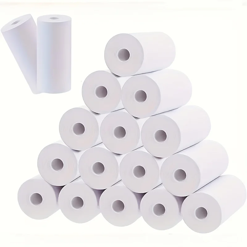 20롤 흰색 감열지, 57mm, 무광택 마감, 폴라로이드 카메라용, 미니 사진 인쇄 용지, 패턴 인쇄 롤 용지