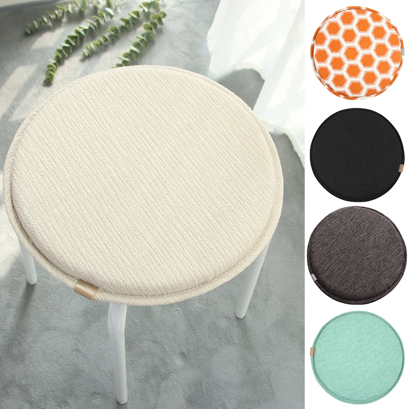 Round Chair Soft Cushion Anti-slip Round Sponge Solid Color Seat Cushion Home Kitchen Bar Stool Chair Cushion Home Textile 2