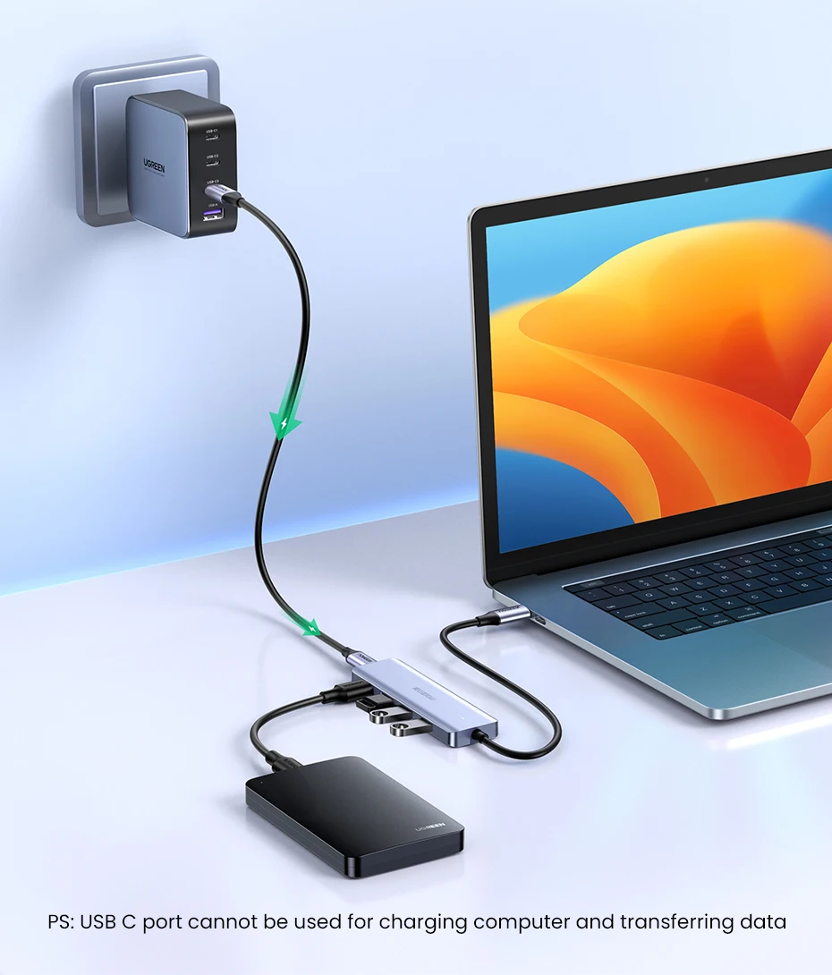 UGREEN USB C концентратор 4 порта USB Type C к USB 3,0 | AliExpress