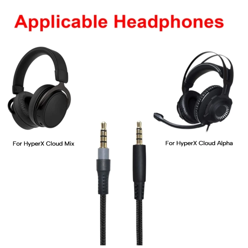 

Compatible Cable Nylon Braided Headphone Cable Perfect for Gamers & Music Lovers Drop Shipping