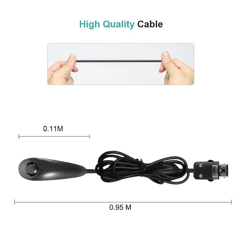 For Nintendo Wii Game Controller 5 colors Nunchuck Hand Curved Game Handle Controller Nunchuk For Wii Gamepad Accessories