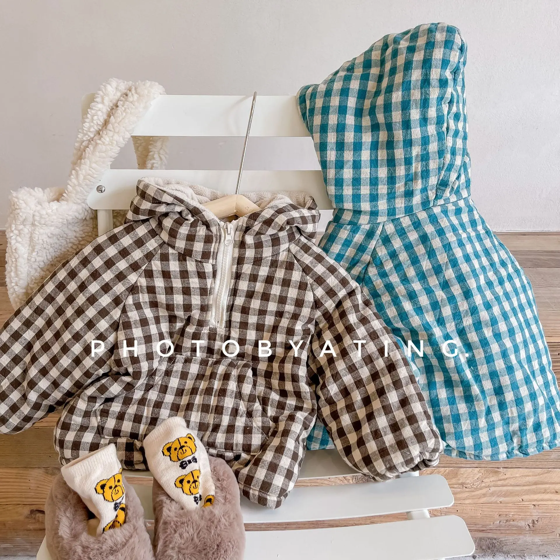 

2023 Kids Hooded Sweatshirts For Boy Girl Clothes Children's Plaid Hoodie Baby Pullover Tops Winter Warm Korea Toddler Coat Hood