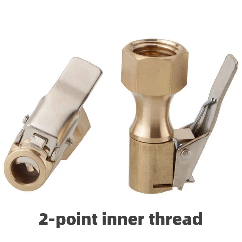 Portable Brass Car Inflation Pump Air Valve Connector Clip