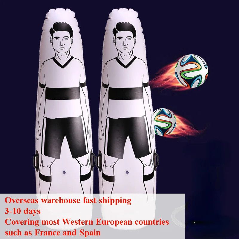 160CM Soccer Inflatable Dummy Goalkeepr Football Practice Tumbler Inflatable Football Training Goal Keeper for Dribbling Wall Passing Drills 