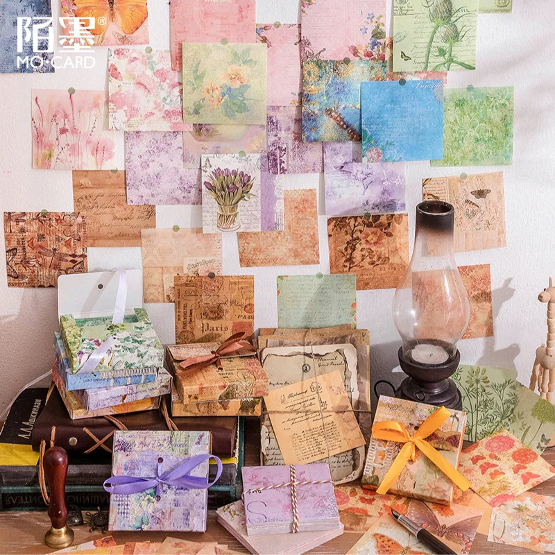 100 Sheets Vintage Craft Paper for DIY Handmade Album Scrapbook Diary Journal Craft Decoration Supplies - 4
