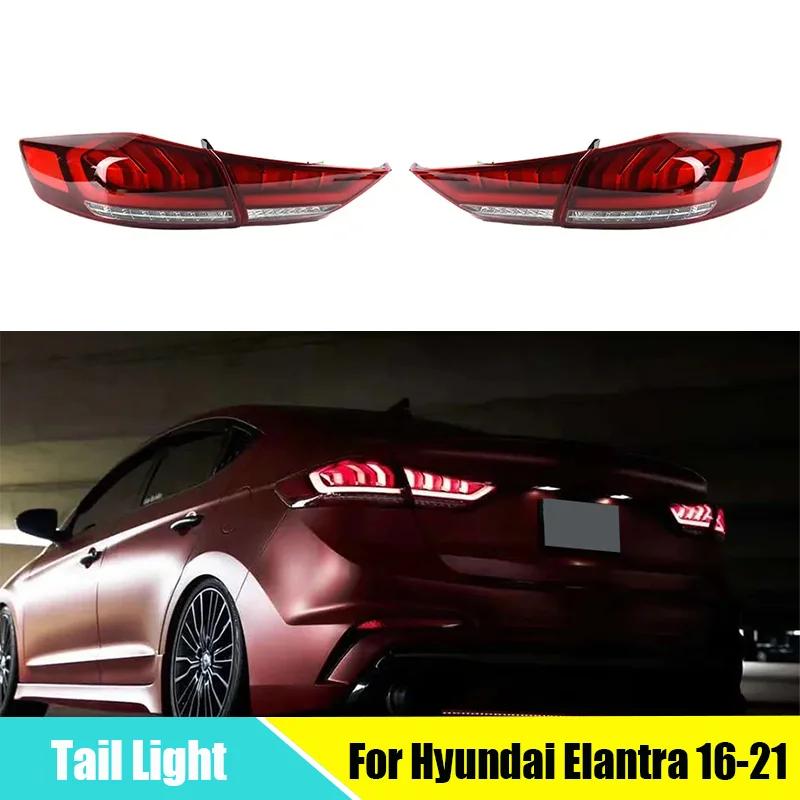 

LED Taillight For Hyundai Elantra 2016-2021 DRL Tail Lamp Turn Signal Rear Reverse Brake Light Tail Lamp Assembly