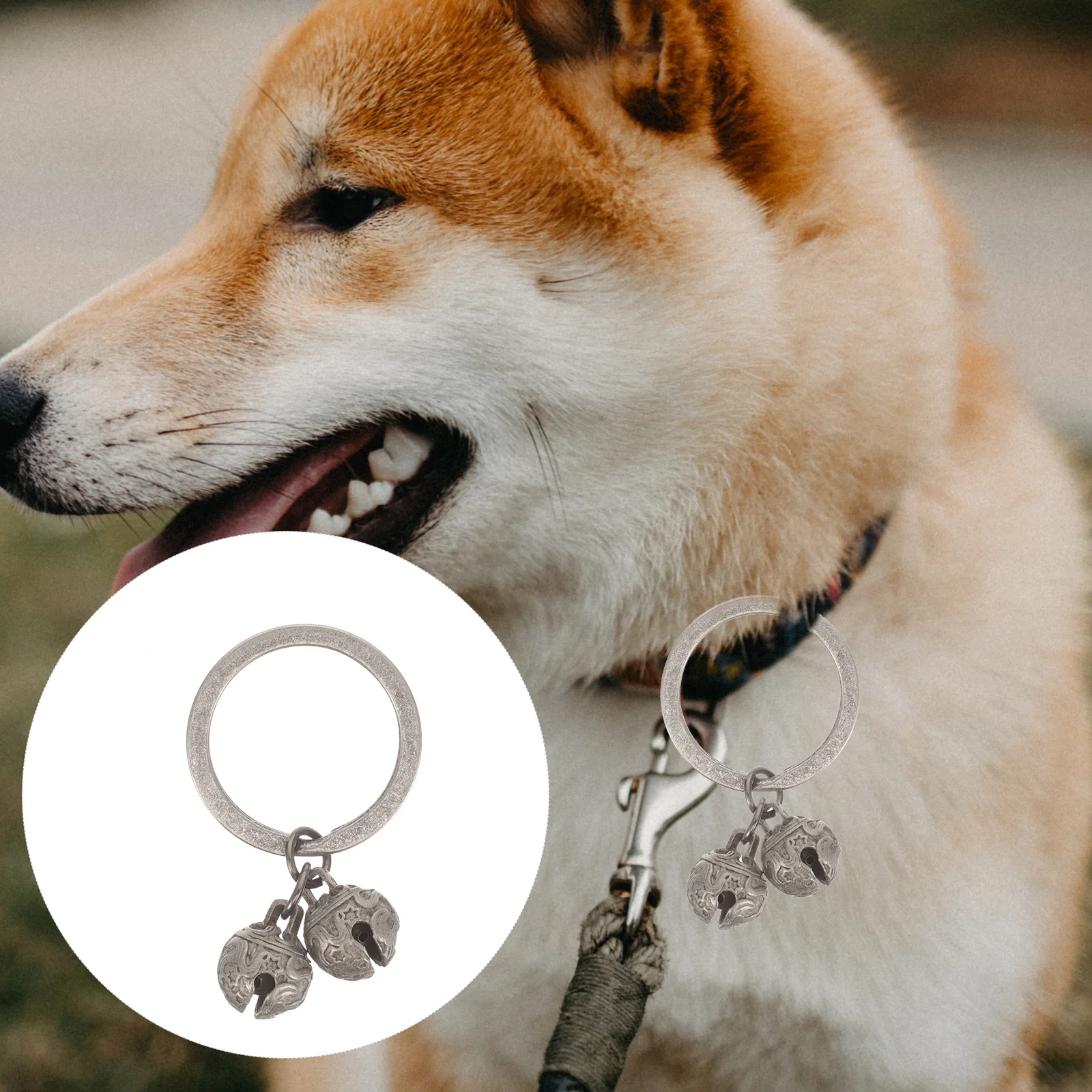 

Pet Collar Bell Hanging Dog Bells Cat Decor Key Ring Decorative Metal Crafted Charm Keychain