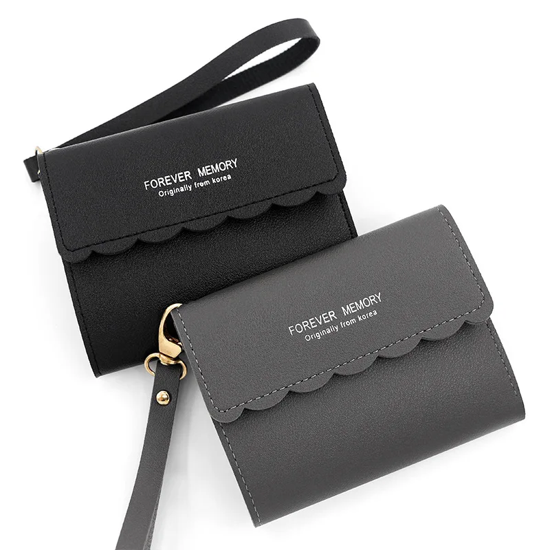 New Women's Wallet, Simple  Version Girls' Short Wallet, Women PU Triple-fold  Clutch Card Bag, Coin Purse
