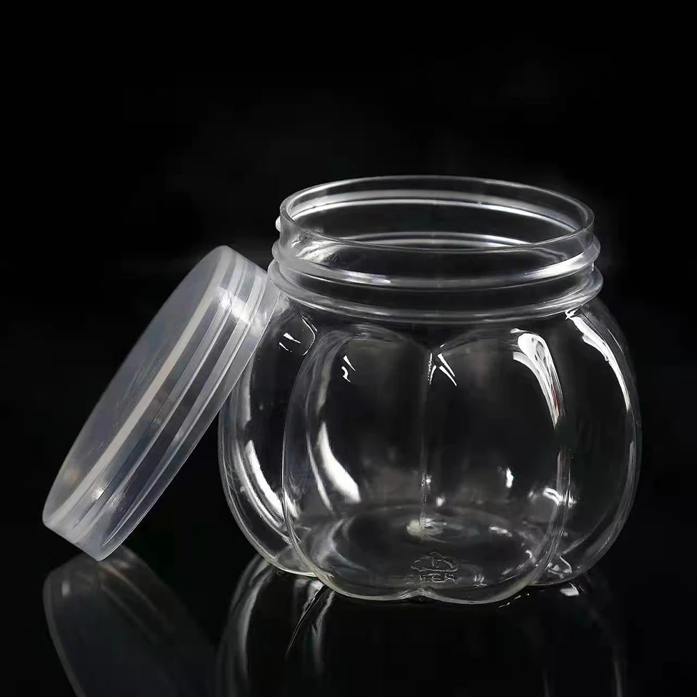 Description Picture 5 of item5/10Pcs Mini Candy Box Chrismas Candy Candy Holder Clear Glass Jars Lids Pet Pumpkin Jar Storage Rack Empty Candy Jar Kitchen