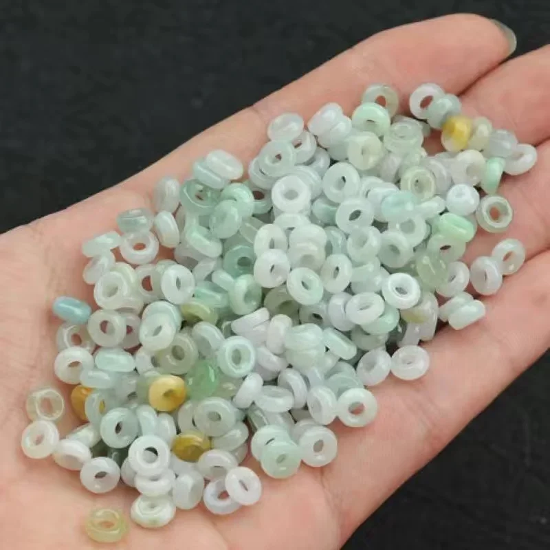 10PC Jade Three Color Abacus Beads Natural Emerald Accessories DIY Bangle Jewellery Fashion Hand-Carved Necklace Luck Amulet jade jewelry