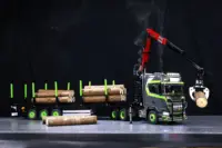 NEW Customized LESU 1/14 Scale RC Tractor Truck Timber Crane Car Metal Chassis 3-axle Trailer Remote Control DIY Model RC Toys 2