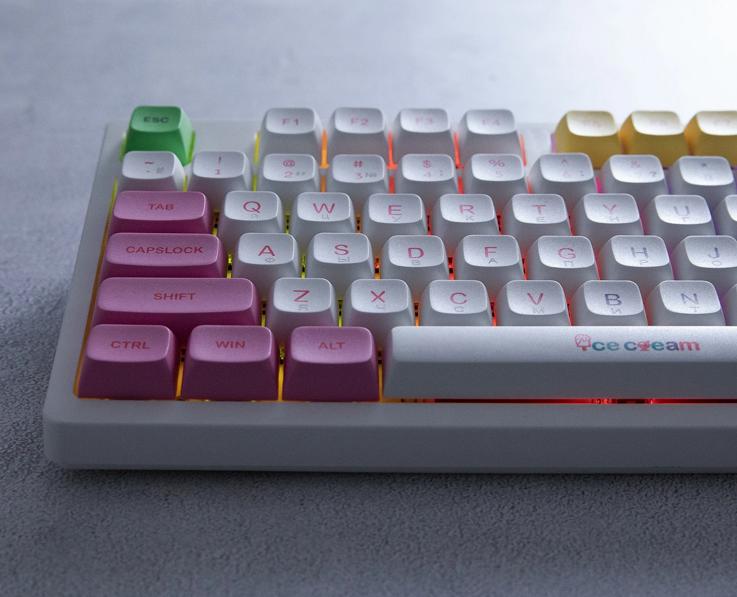 Eva-02 russo teclado mecânico, luz de fundo