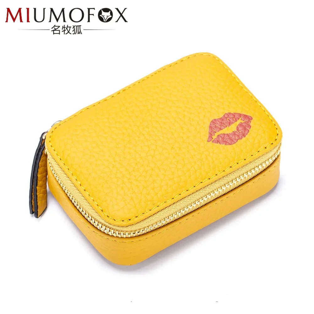 Mini Portable Portable Cosmetic Bag Leather Storage Bag Bag New Lipstick Envelope Small Lipstick Case Mirror 6