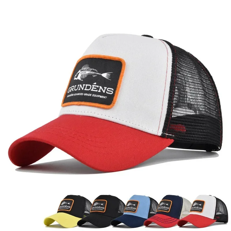 

Fashion Fish Bone Embroidery Baseball Caps Men Women Snapback Fishing Hats Mesh Sun Hat Spring Autumn Outdoor Hip Hop Fitted Cap