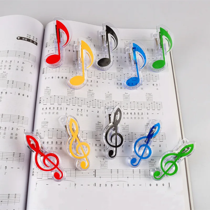 1XMusic Note Clip Kawaii Stationery Books Page Clip plastic Creative Music*Clips 