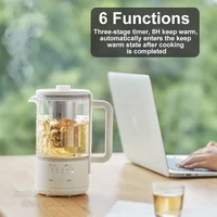 Olayks Pot de santé 0.6L bouilloire électrique multifonctionnelle Portable Mini théière isolation automatique ragoût marmite électrique 3
