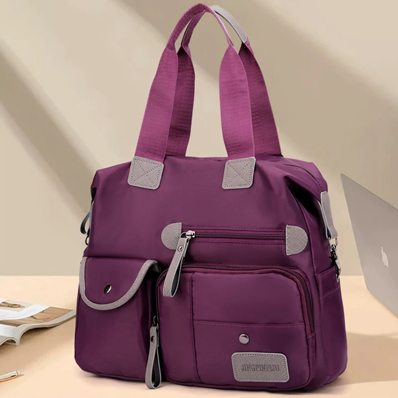 2024 Women Shoulder Bag Nylon Handbags Waterproof Crossbody Bag Large Capacity Multifunctional Tote Travel Messenger Bag