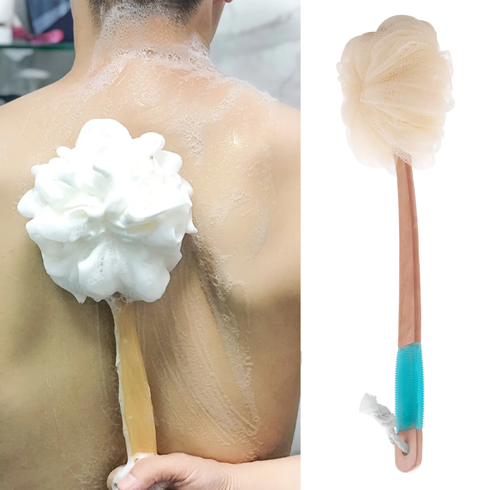 Loofah Sponge Back Scrubber-Men & Women Long Handled Exfoliating Bath & Shower Body Brush-Handheld Luffa Pouf on A Stick 6