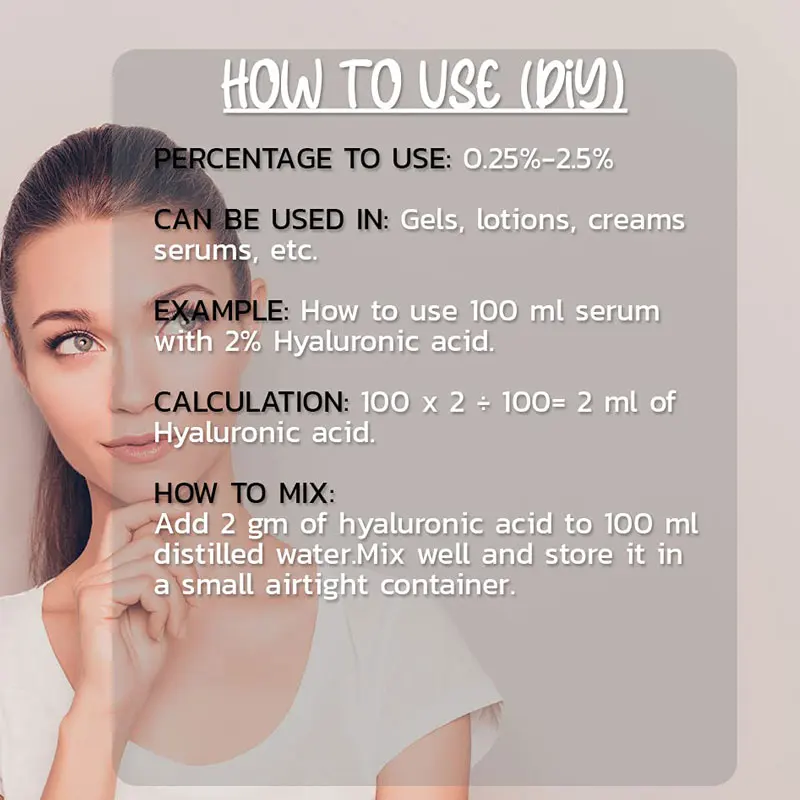 Hyaluronic Acid Powder Cosmetic Raw Pure 99% Low Molecular Weight Sodium Hyaluronate Cosmetic Grade Anti-Aging Skin Moisturizing