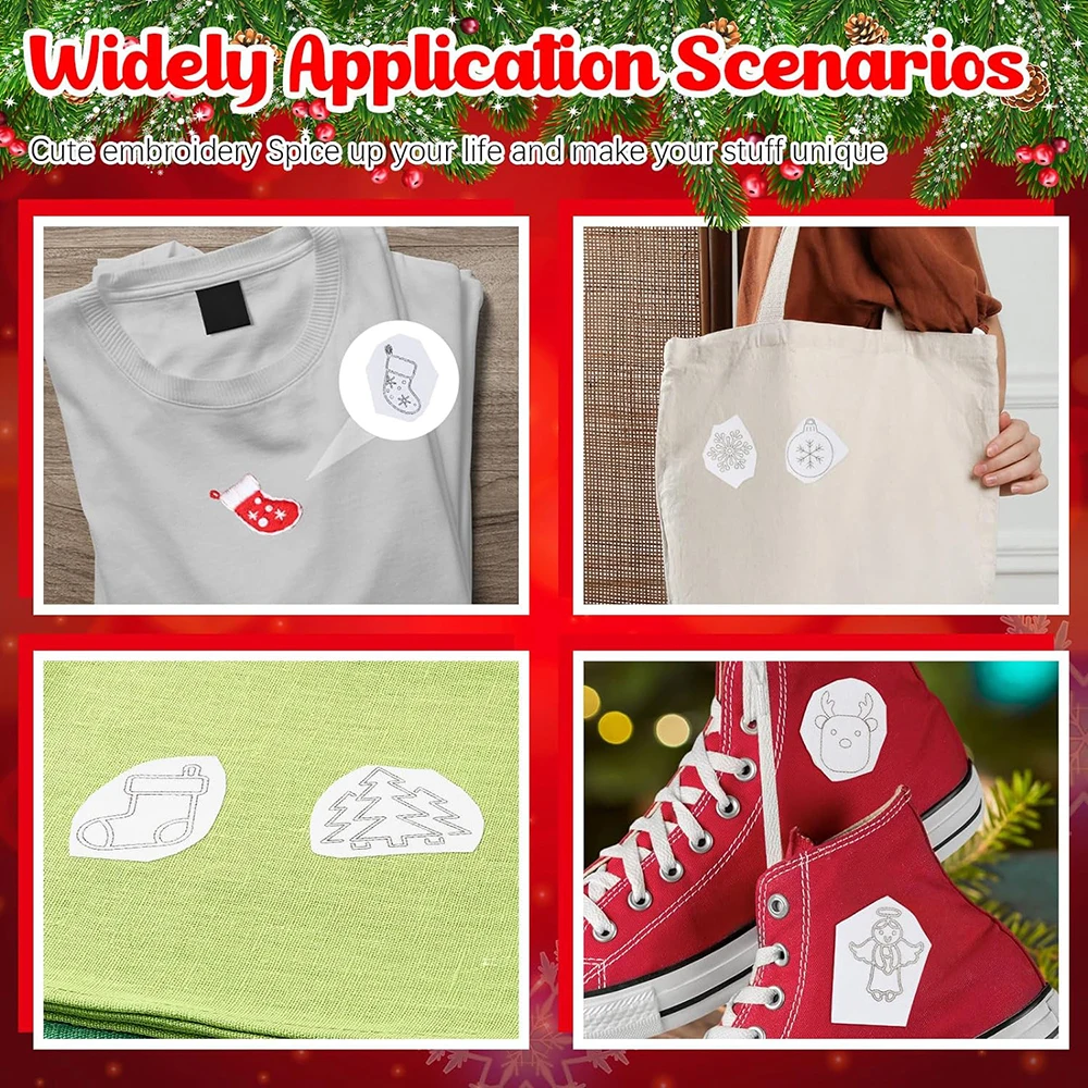 Lychee Life 2-Piece/set Christmas Combination Water-Soluble Embroidery Stabilizer Embroidered Back Diy Process Production