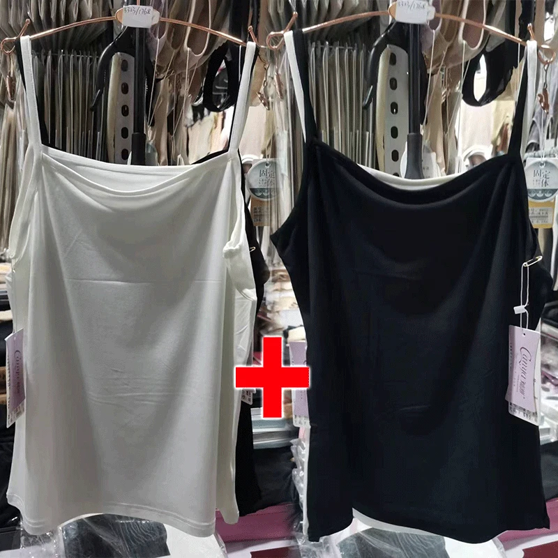 

2/1PCS Summer Sexy Black Tank Top Women Sleeveless T-Shirt Fitness Sport Vest Tank Top Simple Solid Thin Camisole Female Undies