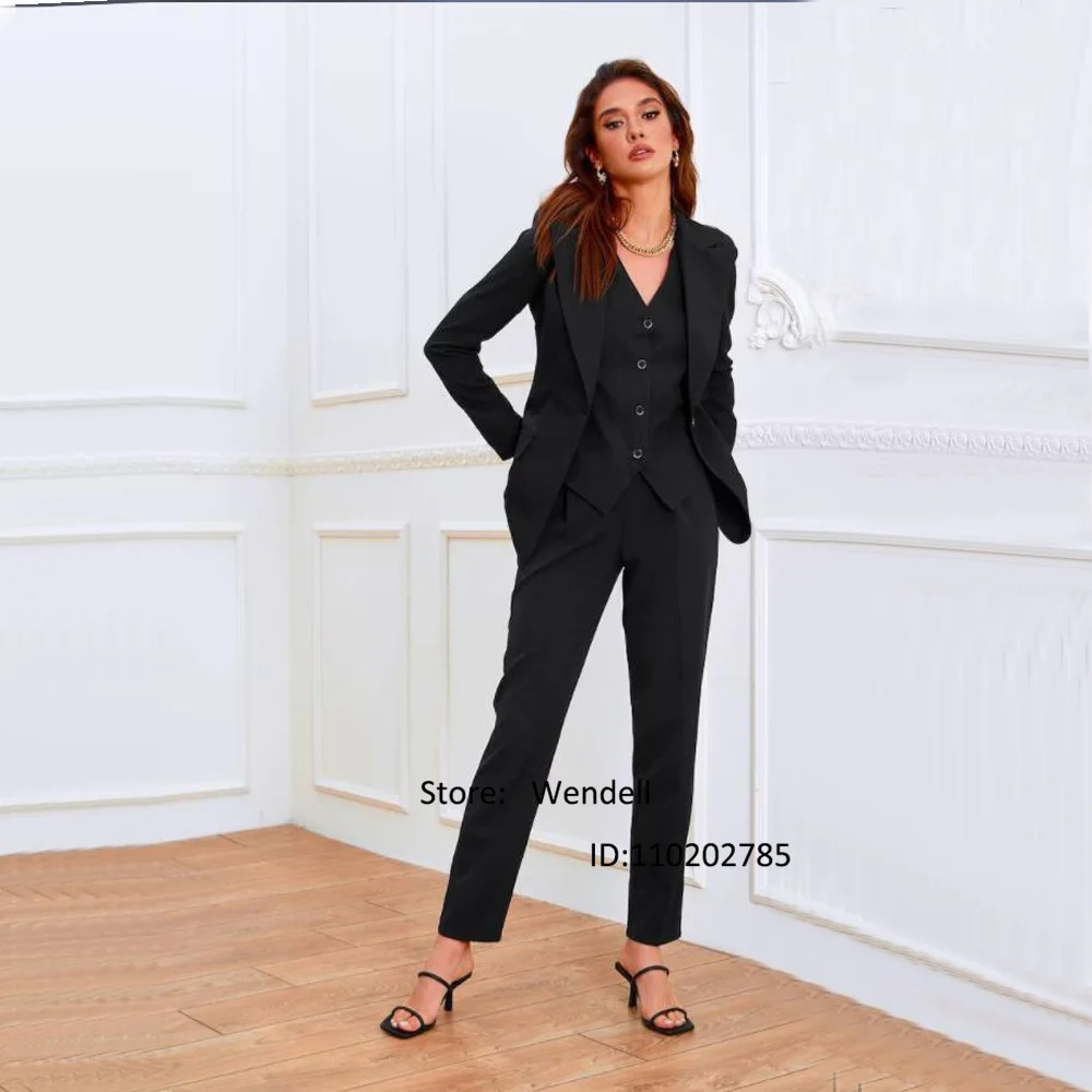 Women's Suit 3-piece Commuter Peak Lapel Fitted Gown Elegant Lady  Blazer Trend 2023 Pants Sets Urmasza Official Store Traf Set