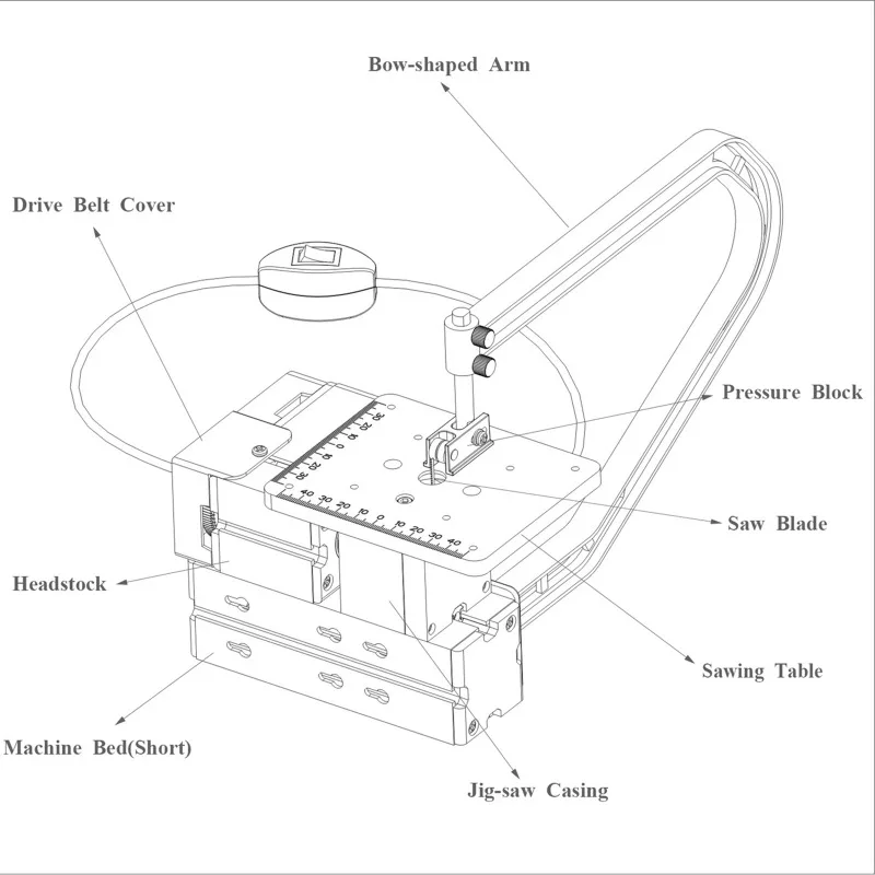 All-metal Miniature Jigsaw 36W, 20000rpm Electroplating Metal Jig Saw for Woodworking Craft