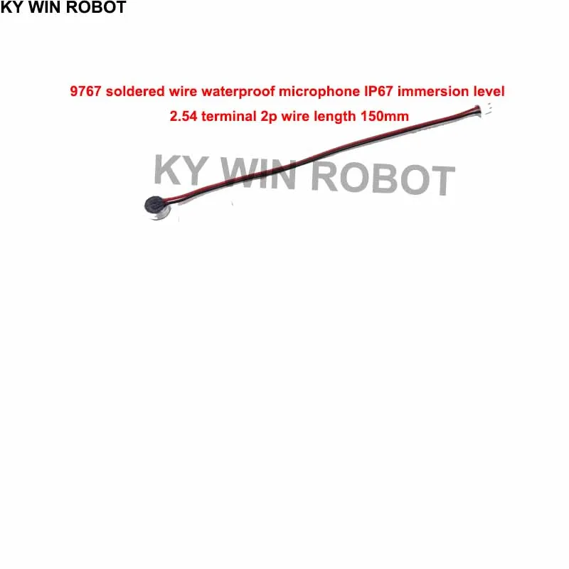 

10 PCS/LOT 9x7mm 9767 MIC Waterproof Capsule Electret Condenser Microphone, Cable Length 1.5CM IP67 Immersion Rating
