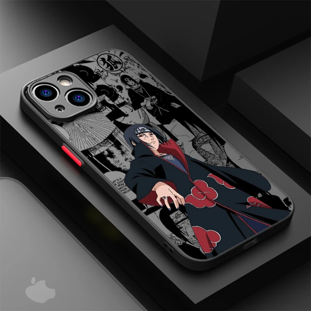Funda de narutos-itachis para Apple iPhone, 15, 11, 14, 13, 12 Pro, 7, XR, X, XS, Max, 8 Plus, 6, 6S, SE, 2022, 15Pro, color negro mate