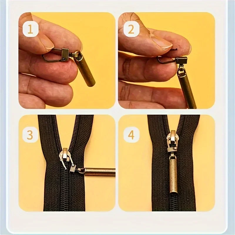 5pcs Detachable Metal Zipper Sliders-Perfect for DIY Bags, Shoes & Clothing Repair acess&oacute;rios para costura