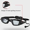 Professional Swimming Goggles with Conjoined Earplugs HD UV Shield Anti-Fog Water Sport Eyewear Glasses Silicone for Swim Pool 2
